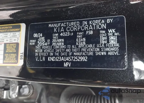 2025 Kia Soul Lx z USA, uszkodzony, nr VIN KNDJ23AU4S7252992